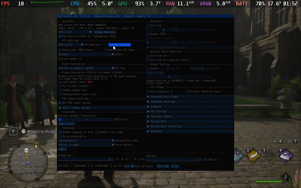 We Can Now Use FSR 4 On The Steam Deck For Better Visuals With A Power Tradeoff 1 Hogwarts Legacy OptiScaler FSR 4
