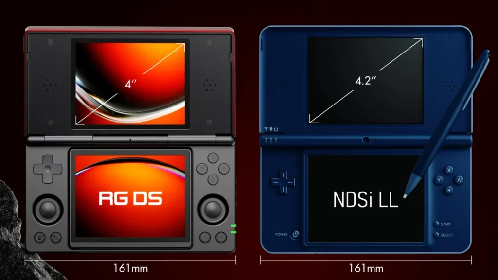 Anbernic RG DS compared to DSi XL