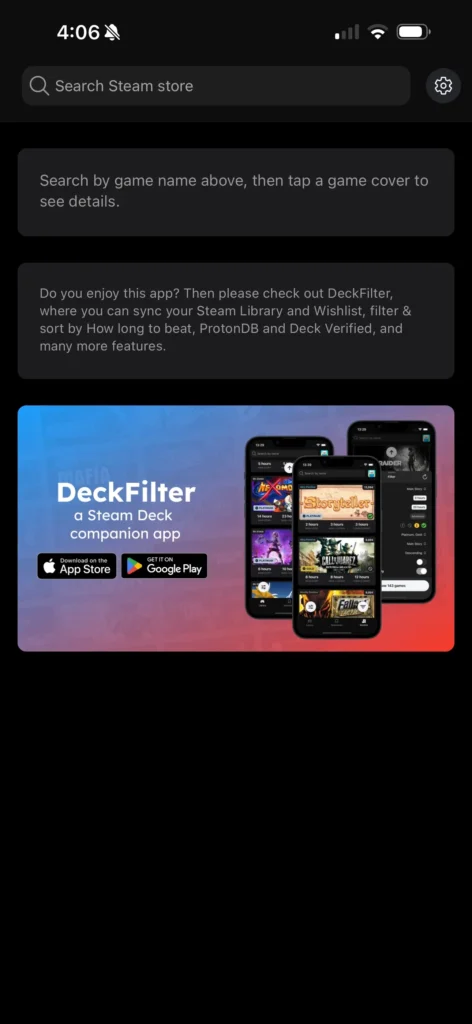 Check Recommended Steam Deck Settings On iPhone Easily With The New DeckSettings App 3 DeckSettingsHomeScreen