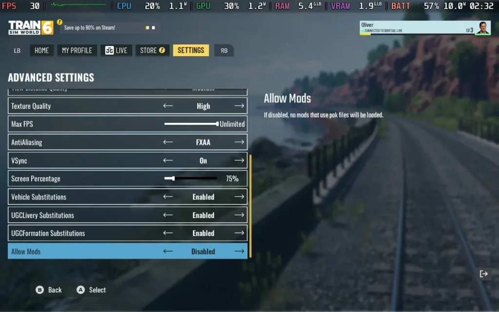 Train Sim World 6 5 TSW6Settings3