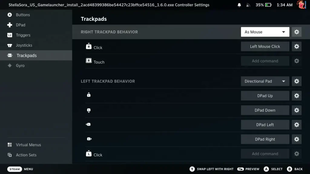 How To Install And Play Stella Sora On Steam Deck 6 StellaSoraControllerScheme
