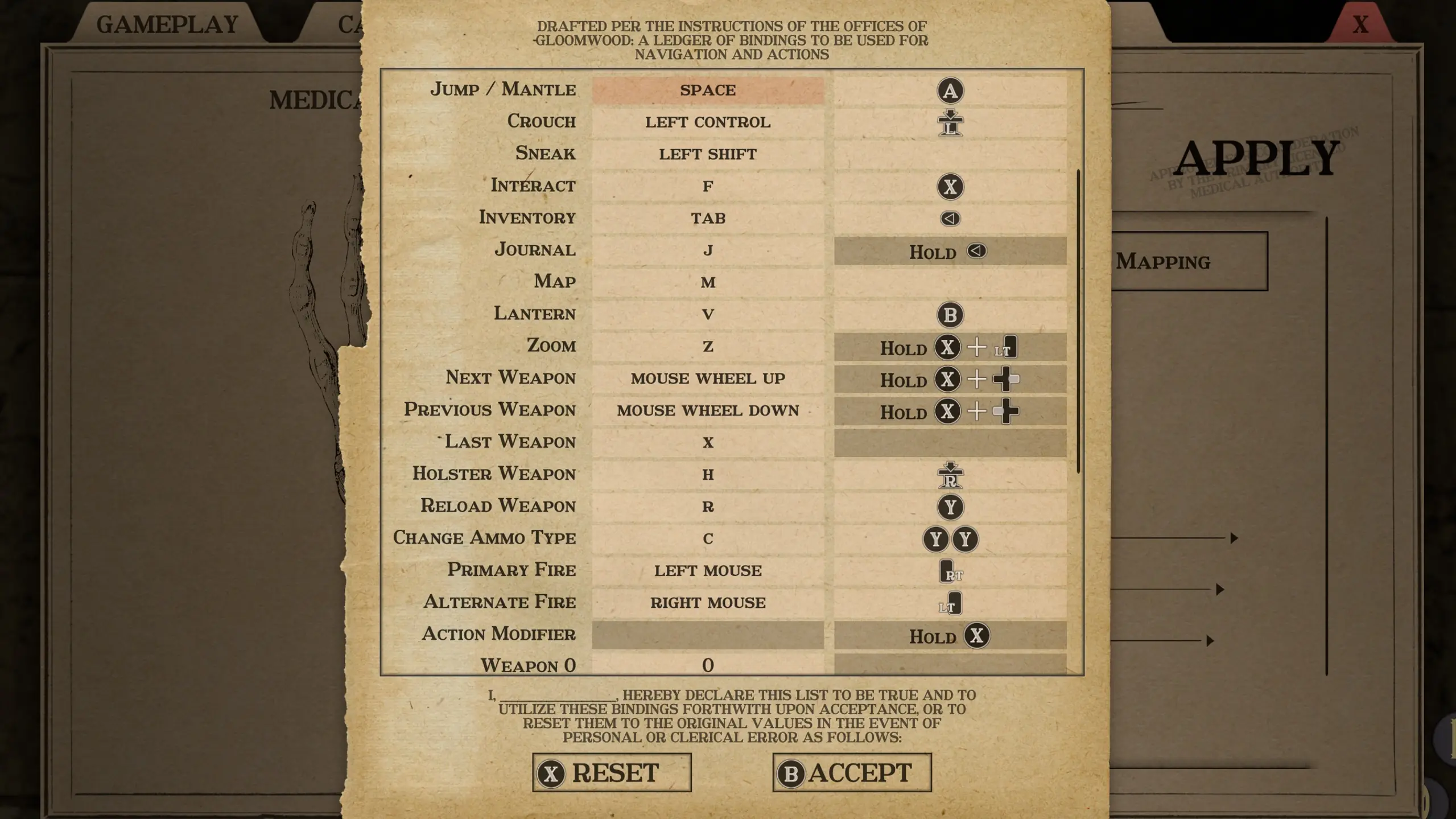 Gloomwood Gets Full Controller Support With Steam Deck Verified Badge 2 GloomwoodGamepadBindings