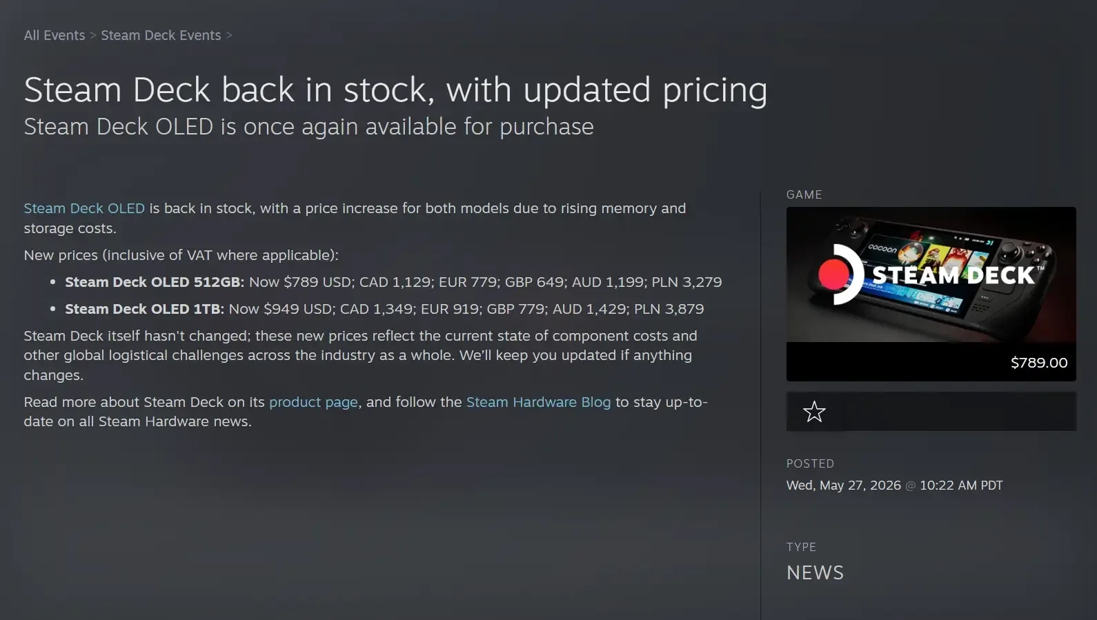 Valve Handled The Steam Deck Price Increase In The Worst Way Possible 2 Screenshot 28 5 2026 221859 store.steampowered.com