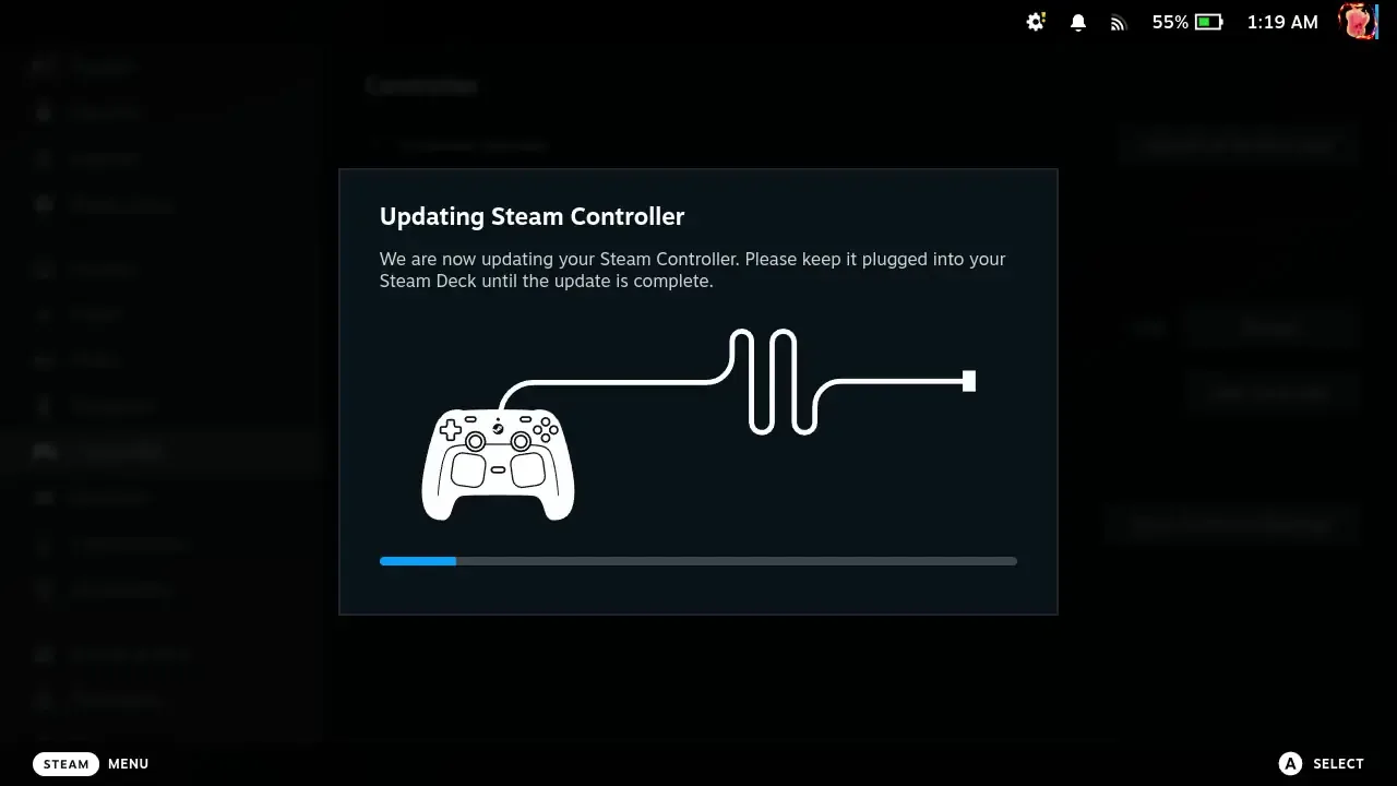 How To Set Up The Steam Controller On The Steam Deck 5 SteamControllerUpdating