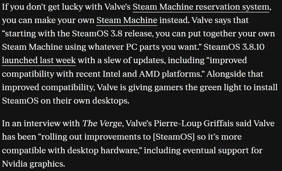 Valve Gives The Green Light to Install SteamOS On Desktops To Create Our Own Steam Machines 2 Screenshot 22 6 2026 104634 www.theverge.com