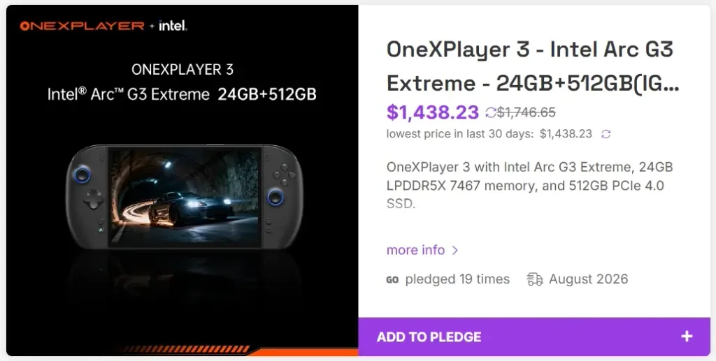 The OneXPlayer 3 May Be One Of The Best Handheld Deals Right Now 2 Screenshot 23 6 2026 73856 www.indiegogo.com
